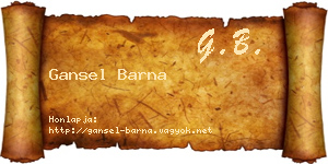 Gansel Barna névjegykártya